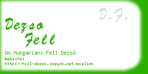 dezso fell business card